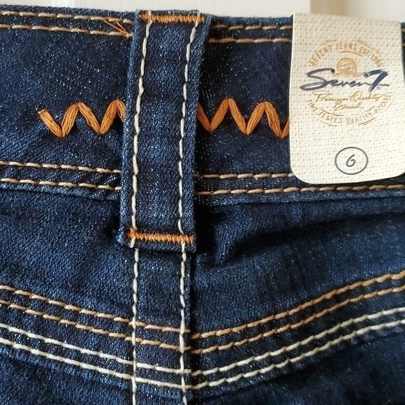 NWT SEVEN 7 DENIM LOW RISE JEAN SHORTS SIZE 6 DARK WASH - Picture 7 of 14